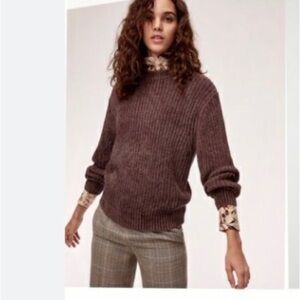 Aritzia Wilfred ESSENTIAL CHENILLE SWEATER brown size xxs